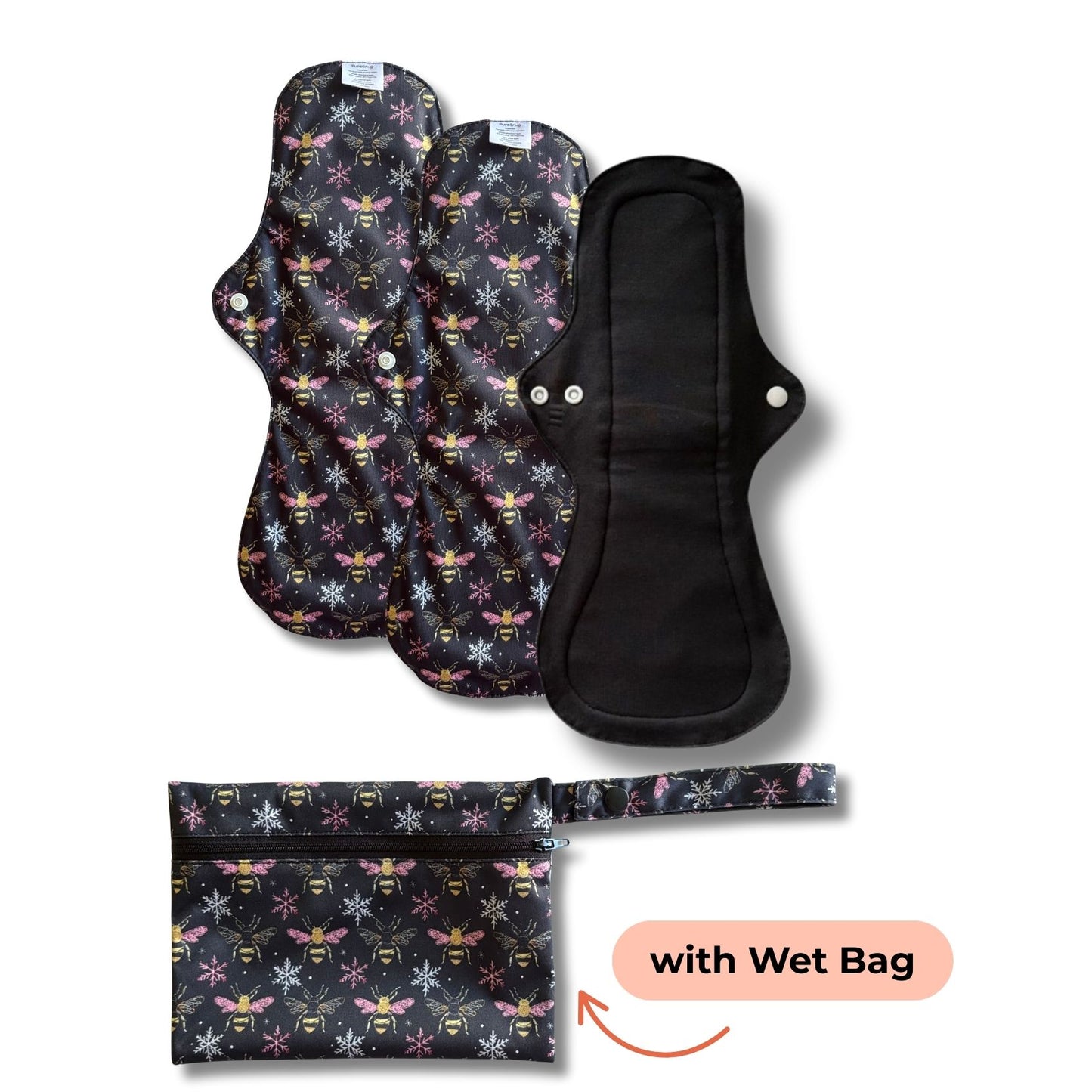 Reusable Night Pads - 3pcs w/ Wet Bag