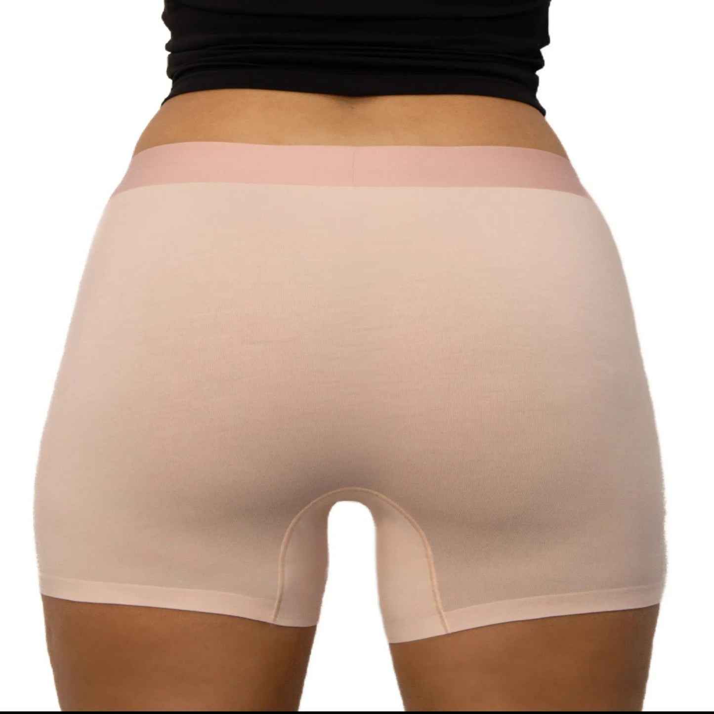 puresnug boyleg briefs back view in pink colour