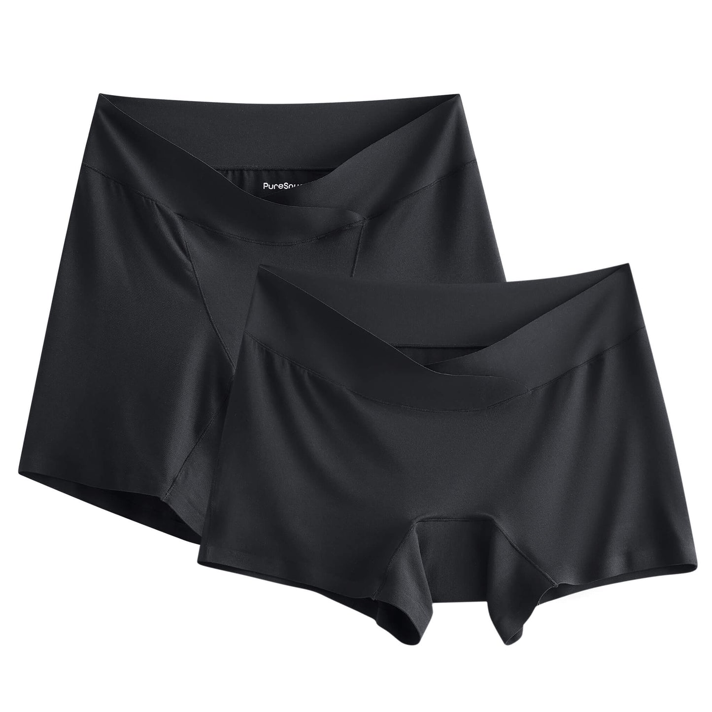 Classic Black (3" inseam) Low-Front Boyleg Briefs w/ floating gusset