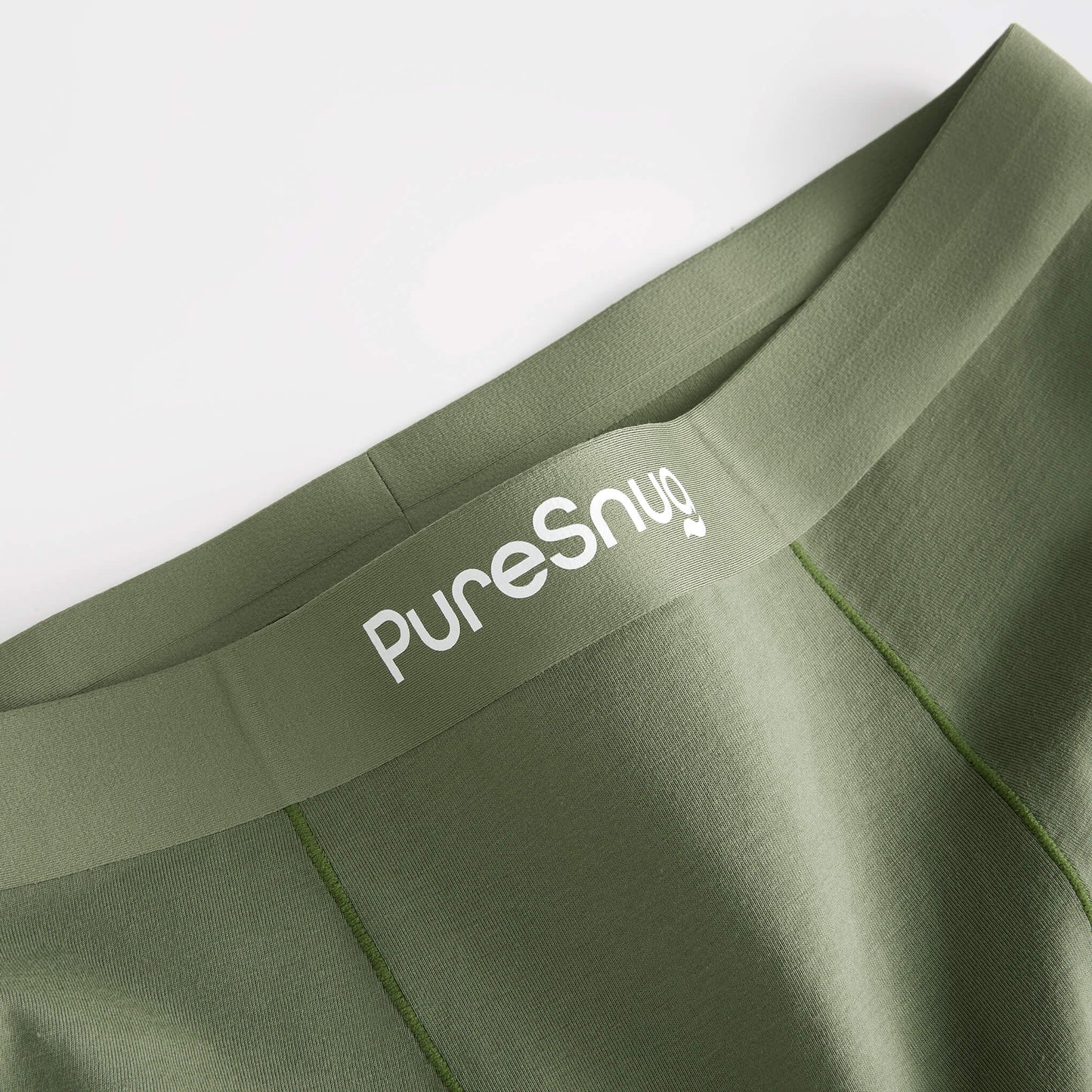 Olive Green (8" inseam) High-Waisted Cotton Biker Briefs