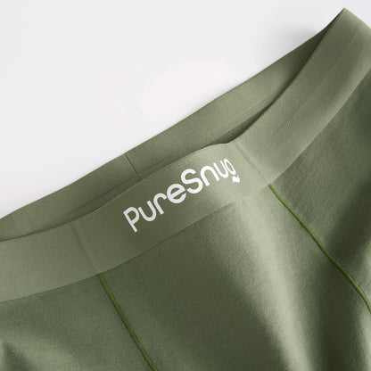 Olive Green (8" inseam) High-Waisted Cotton Biker Briefs