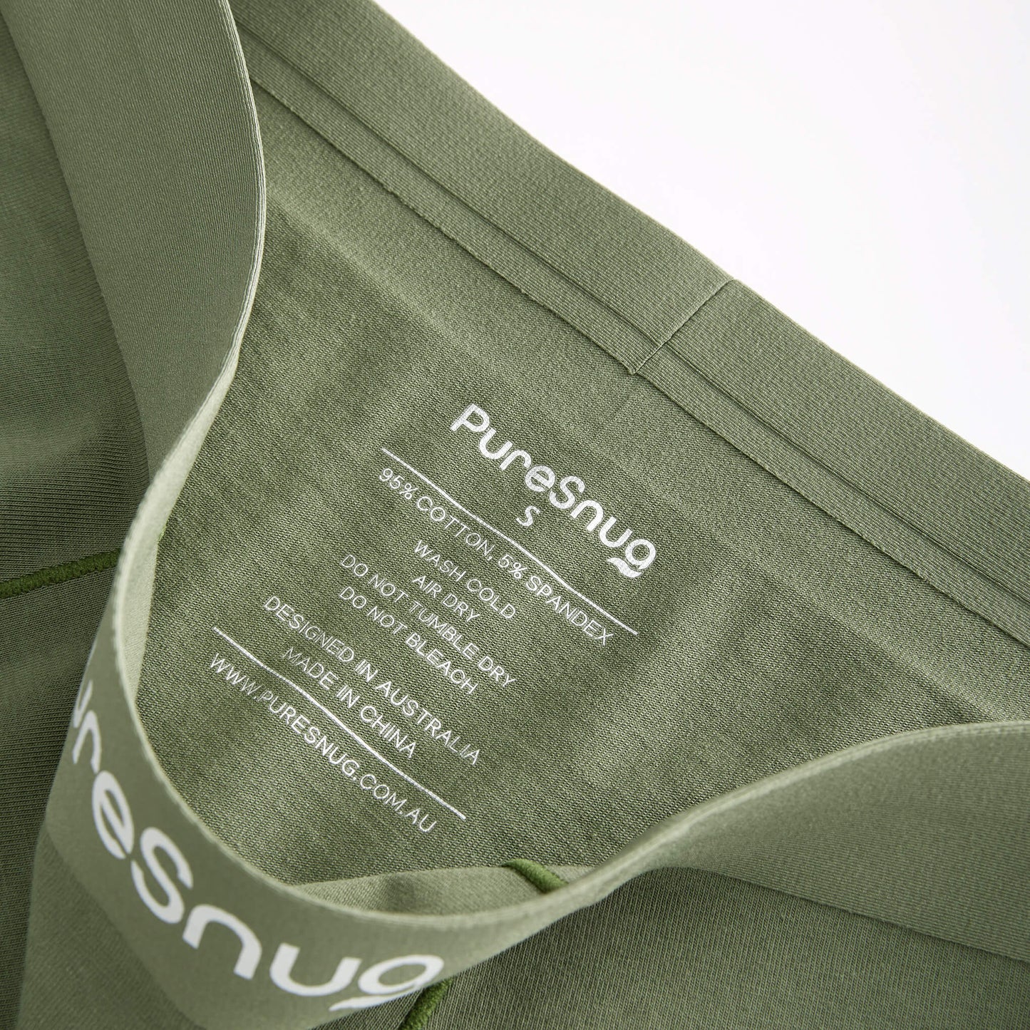 Olive Green (8" inseam) High-Waisted Cotton Biker Briefs