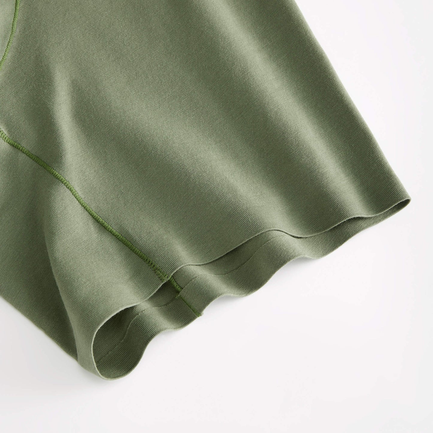 Olive Green (8" inseam) High-Waisted Cotton Biker Briefs