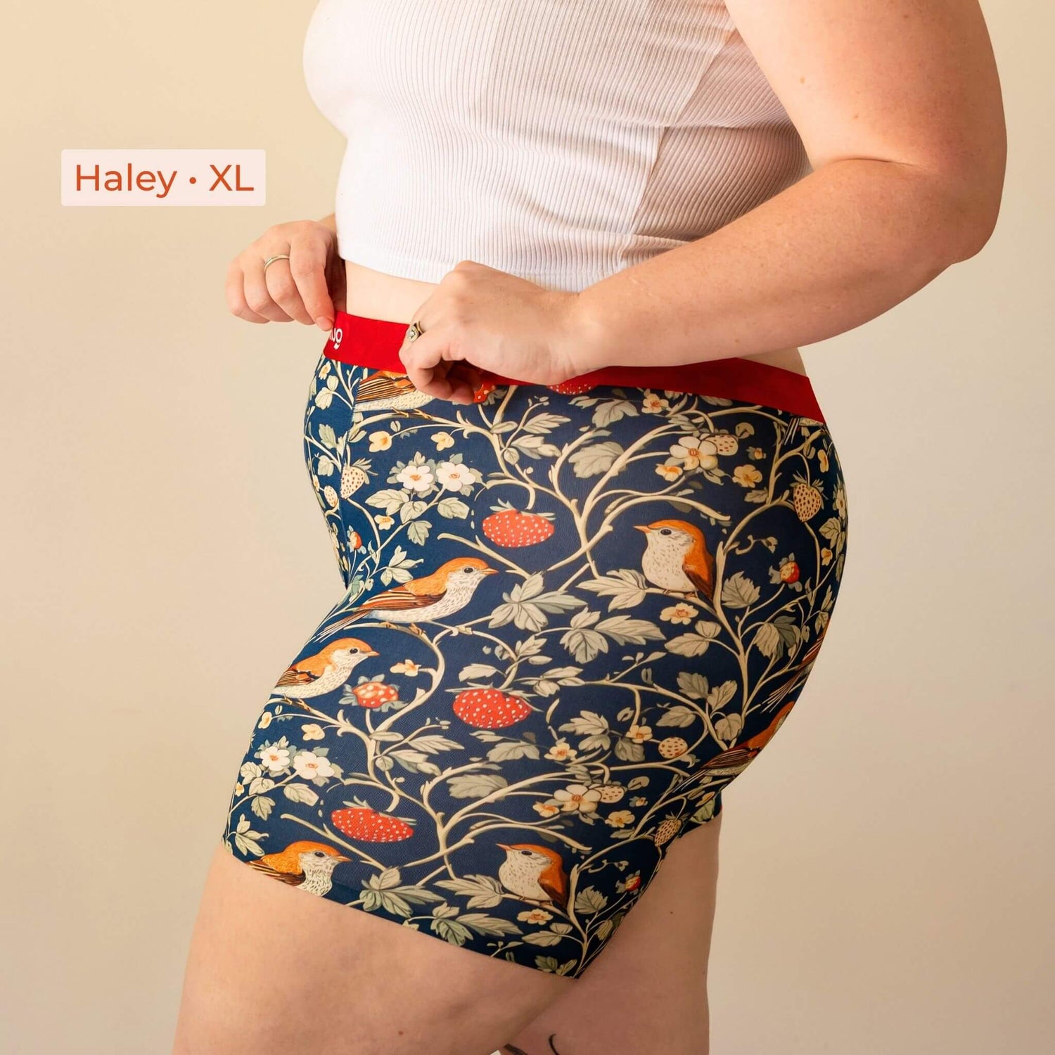 Berries & Birds (5" inseam) Women's Boxer Briefs w/ Floating Gusset