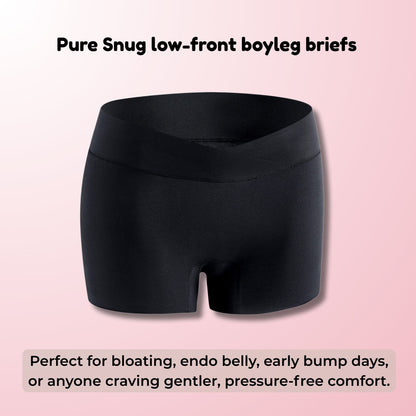 Classic Black (3" inseam) Low-Front Boyleg Briefs w/ floating gusset