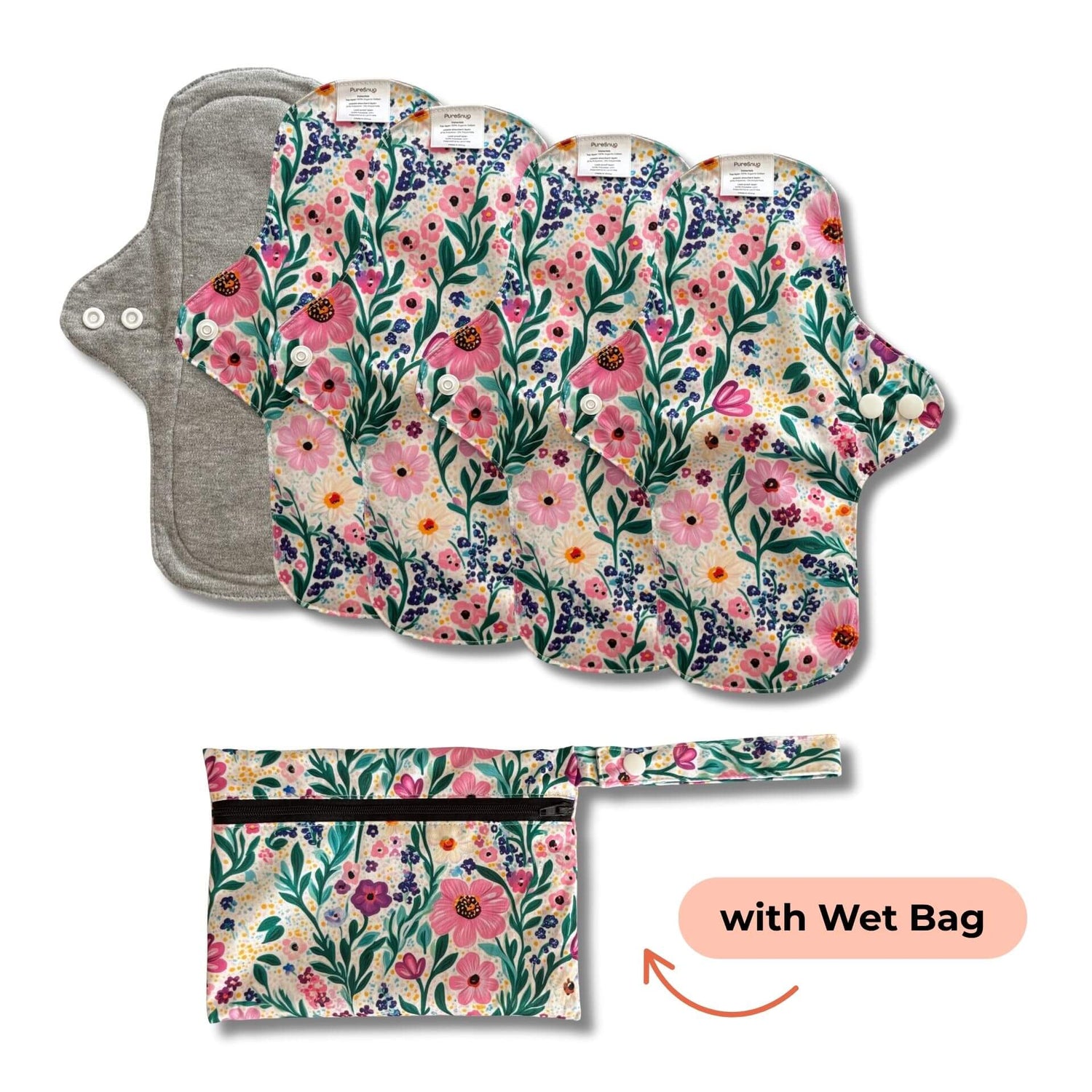 Reusable Day Pads - 5pcs w/ Wet Bag