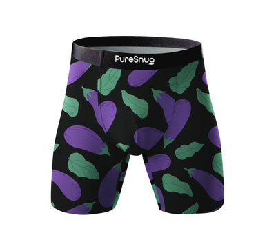 Eggplant Men's Boxer Briefs(6″ Inseam) w/ Pouch