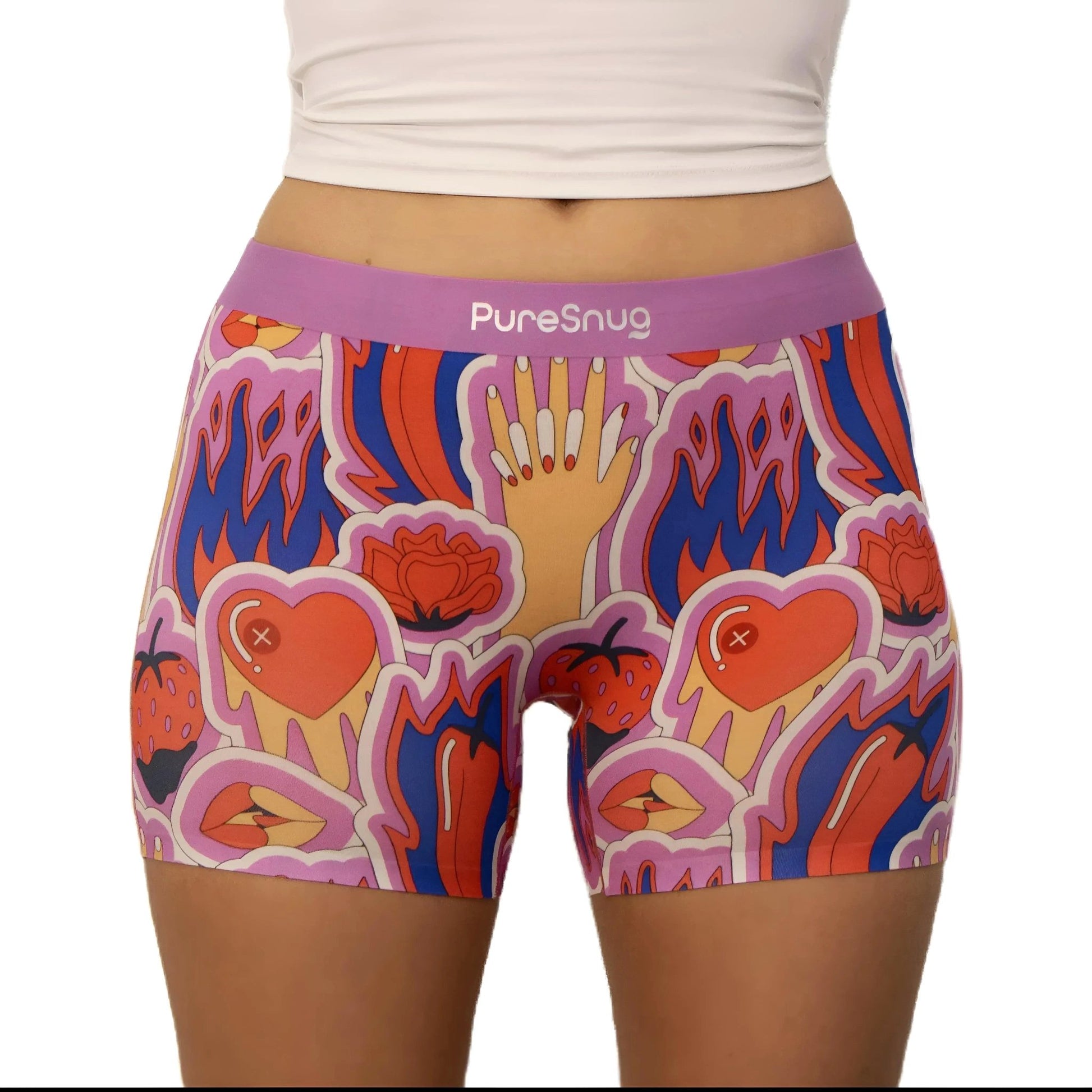 puresnug boyleg briefs front view in passion pop colour