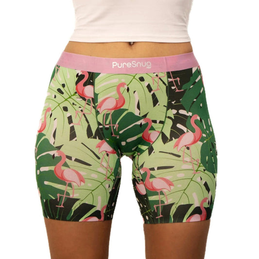 puresnug flamingo print ladies' boxer briefs front view