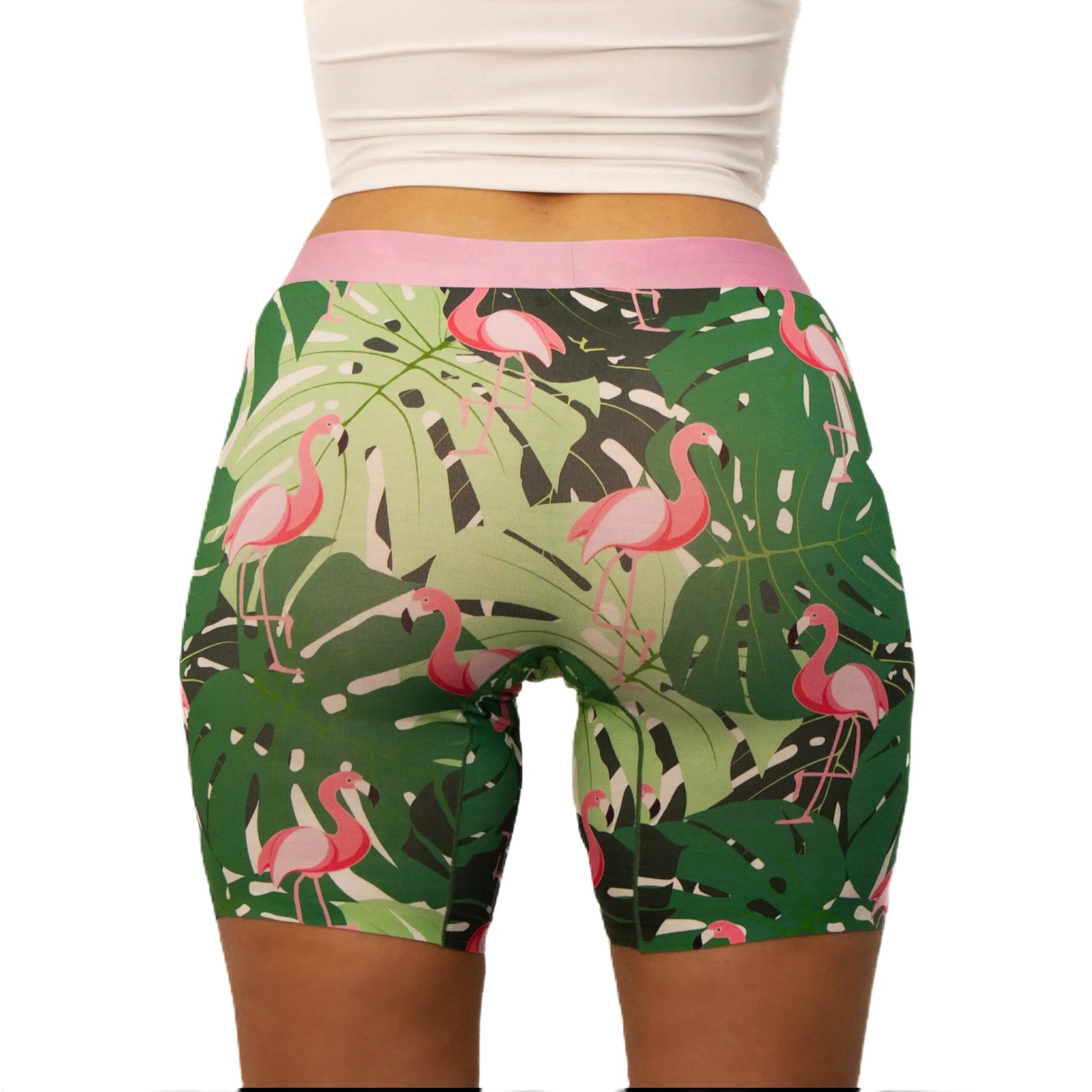 puresnug flamingo print ladies' boxer briefs back  view