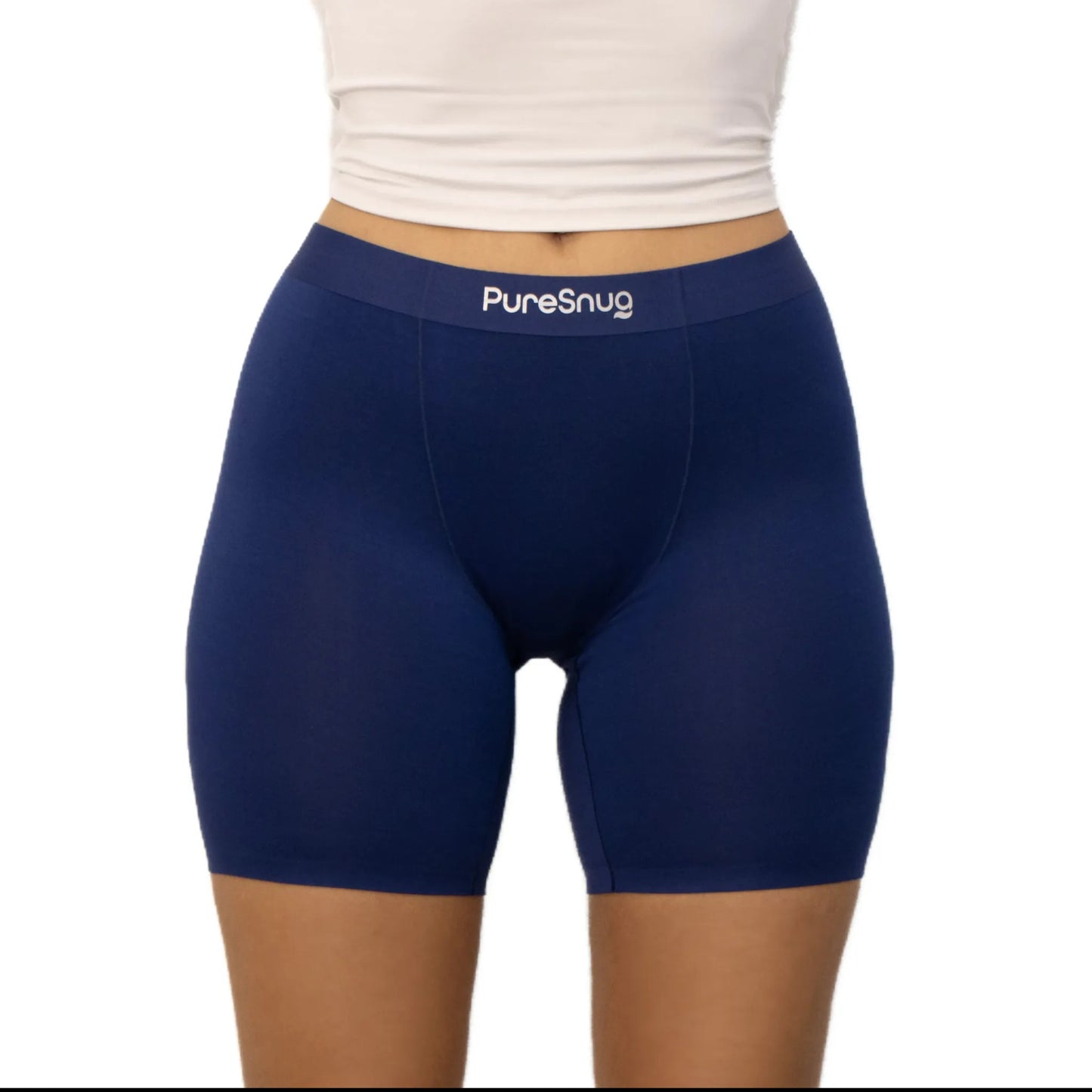 puresnug ladies' boxer briefs front view in navy colour