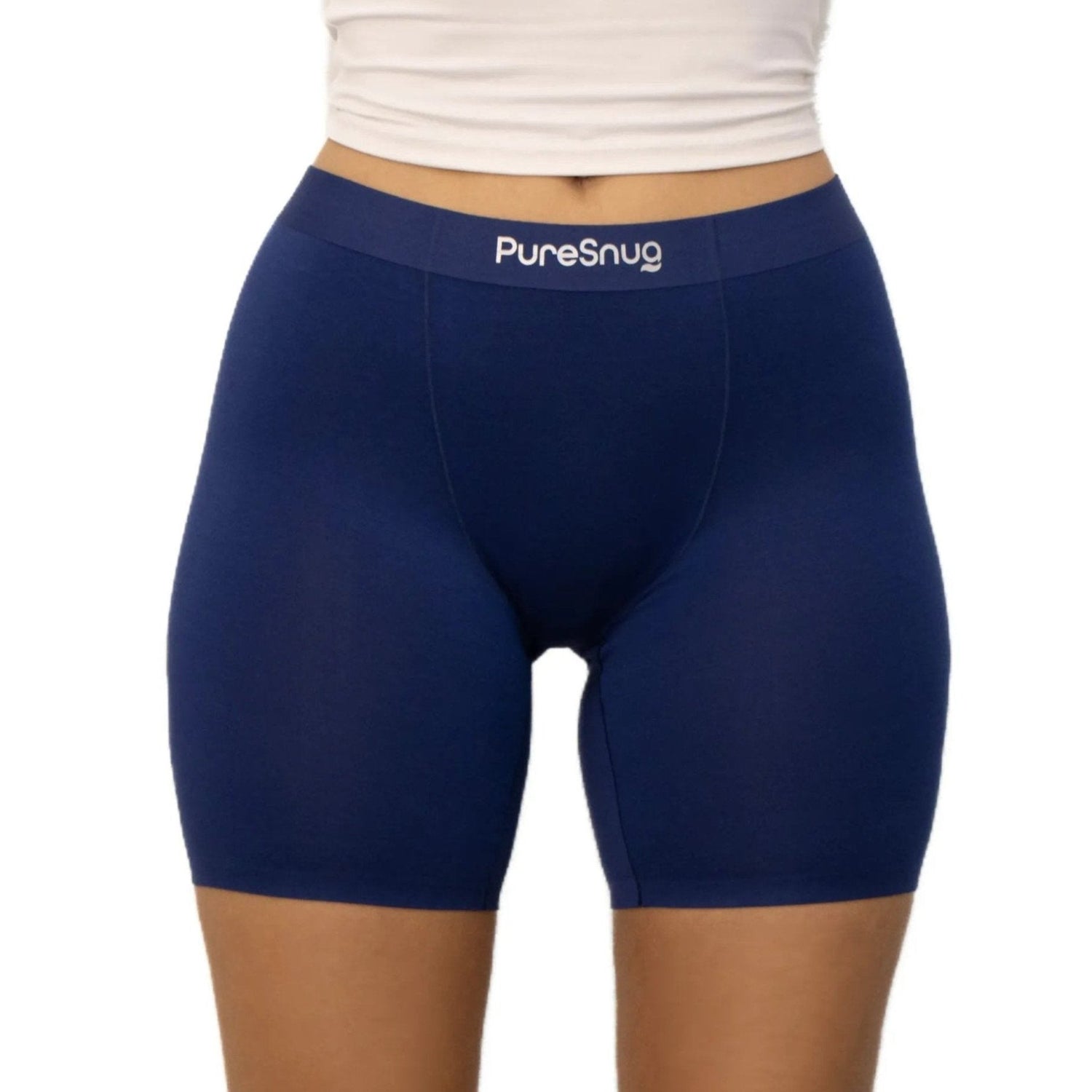 puresnug ladies' boxer briefs front view in navy colour