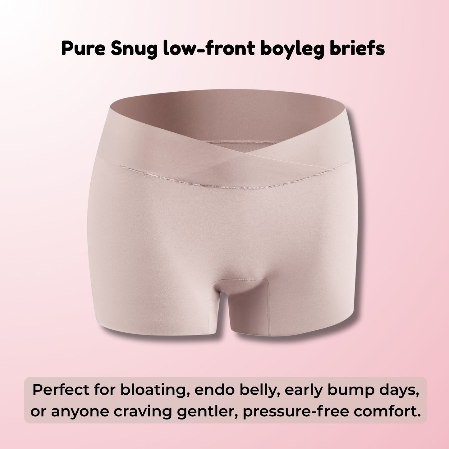 Light Beige (3" inseam) Low-Front Boyleg Briefs