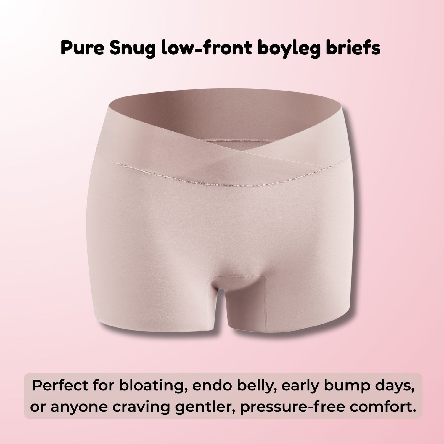 Light Beige (3" inseam) Low-Front Boyleg Briefs