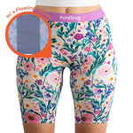 Floral-patterned biker briefs underwear with a floating Gusset feature, PureSnug