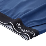 Close-up of PureSnug navy lounge shorts featuring smooth, high-quality modal fabric