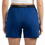 Navy Blue lounge shorts with a visible brand logo on a white background