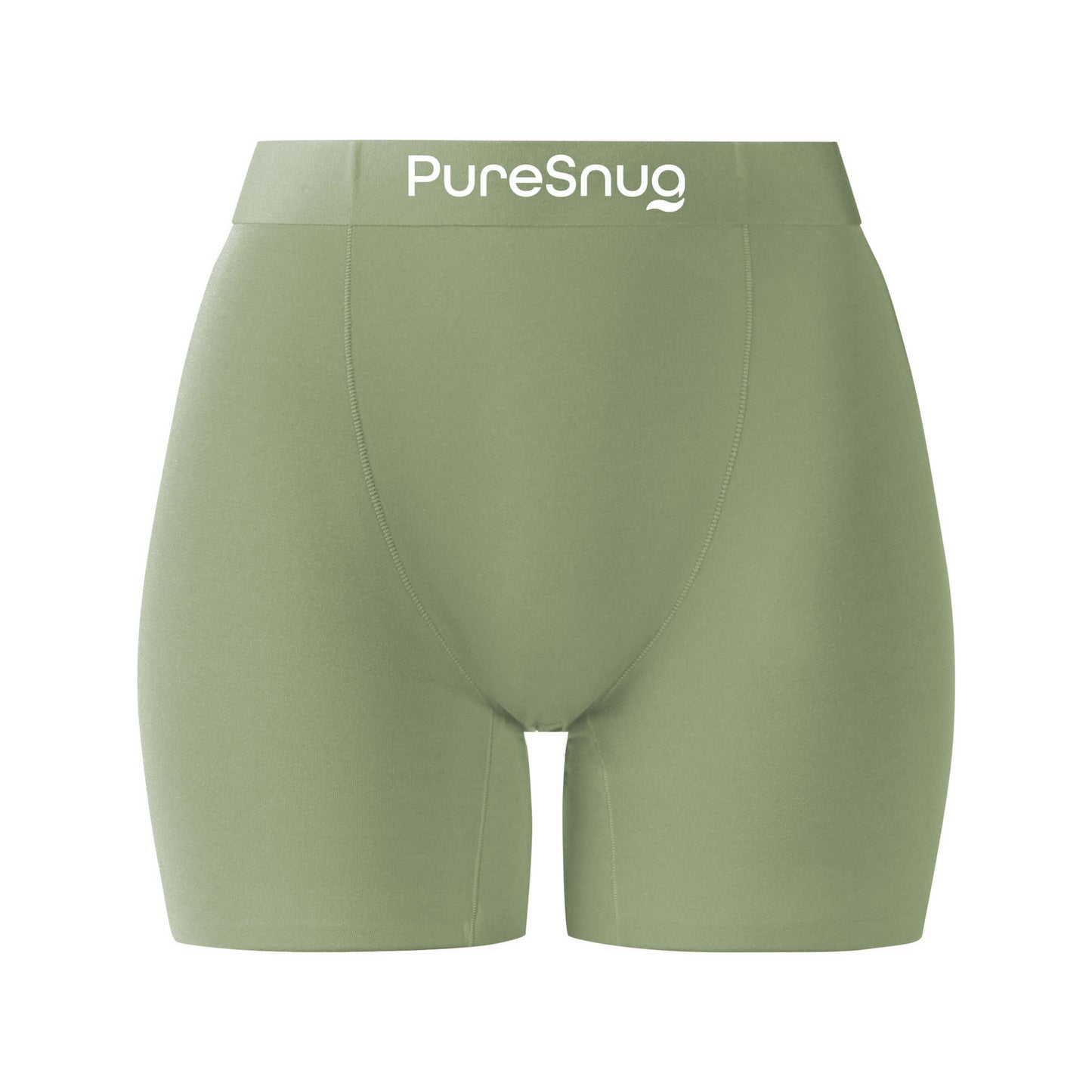 front view of breathable olive cotton boxer briefs for women