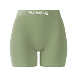 front view of breathable olive cotton boxer briefs for women
