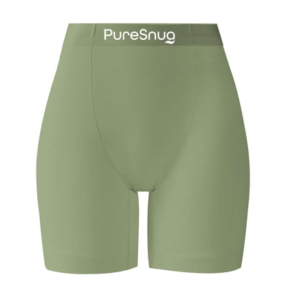 Olive Green (8" inseam) High-Waisted Cotton Biker Briefs