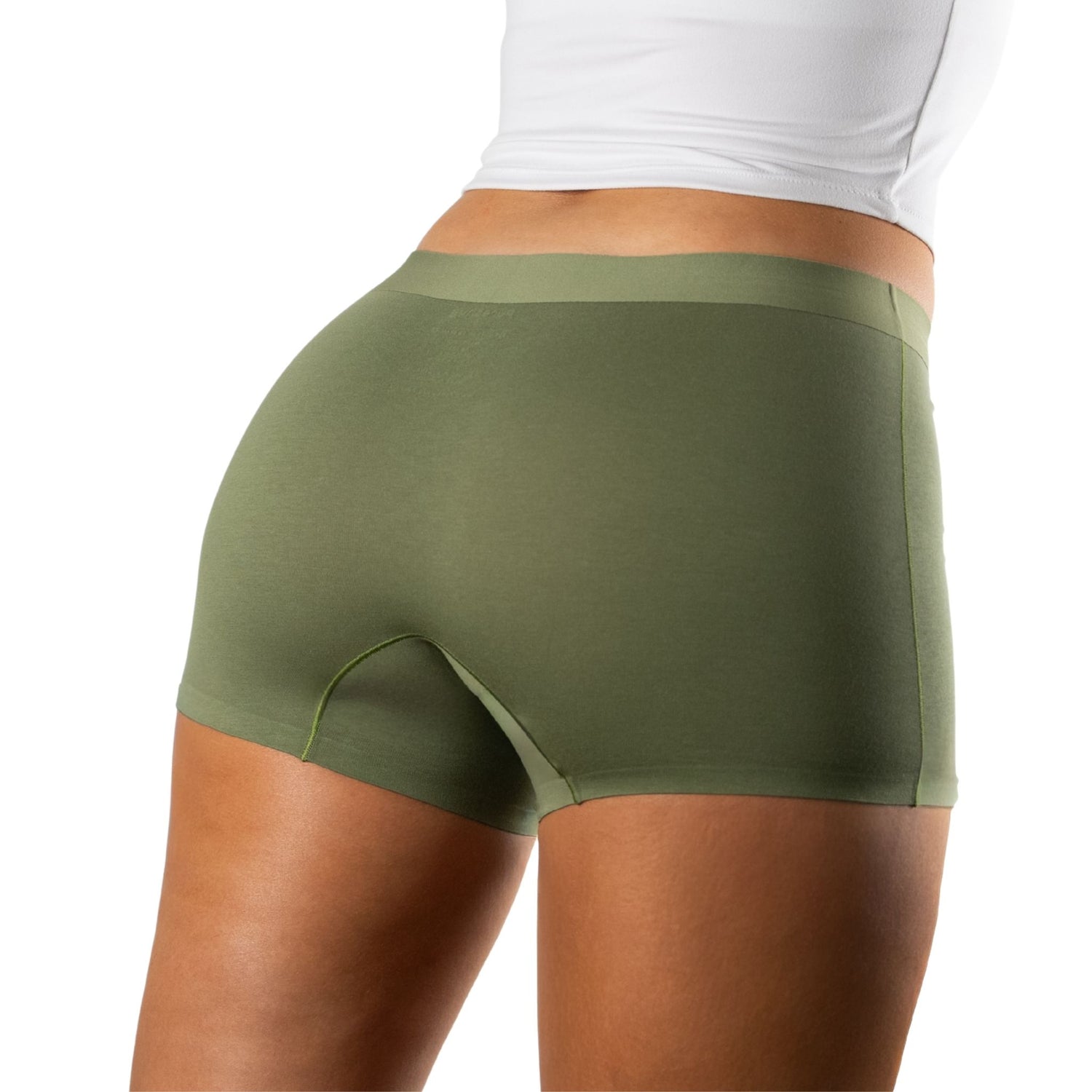 Olive Green (3" inseam) Cotton Boyleg Briefs