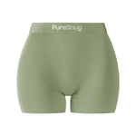 front view of women’s olive cotton boyleg underwear