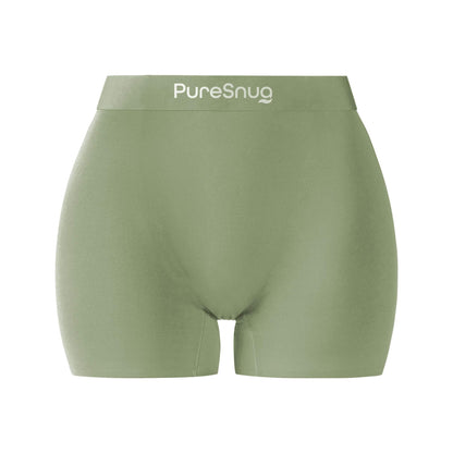front view of women’s olive cotton boyleg underwear