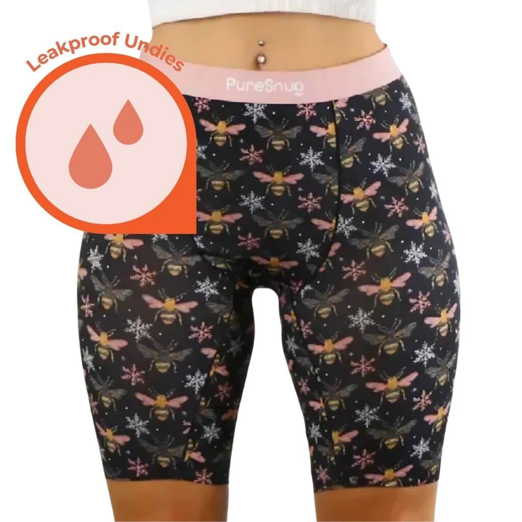 Bees (High-Waisted 8") Leakproof Biker Briefs