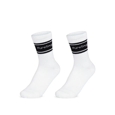 PureSnug Classic Women's Crew Socks - White w/ Black
