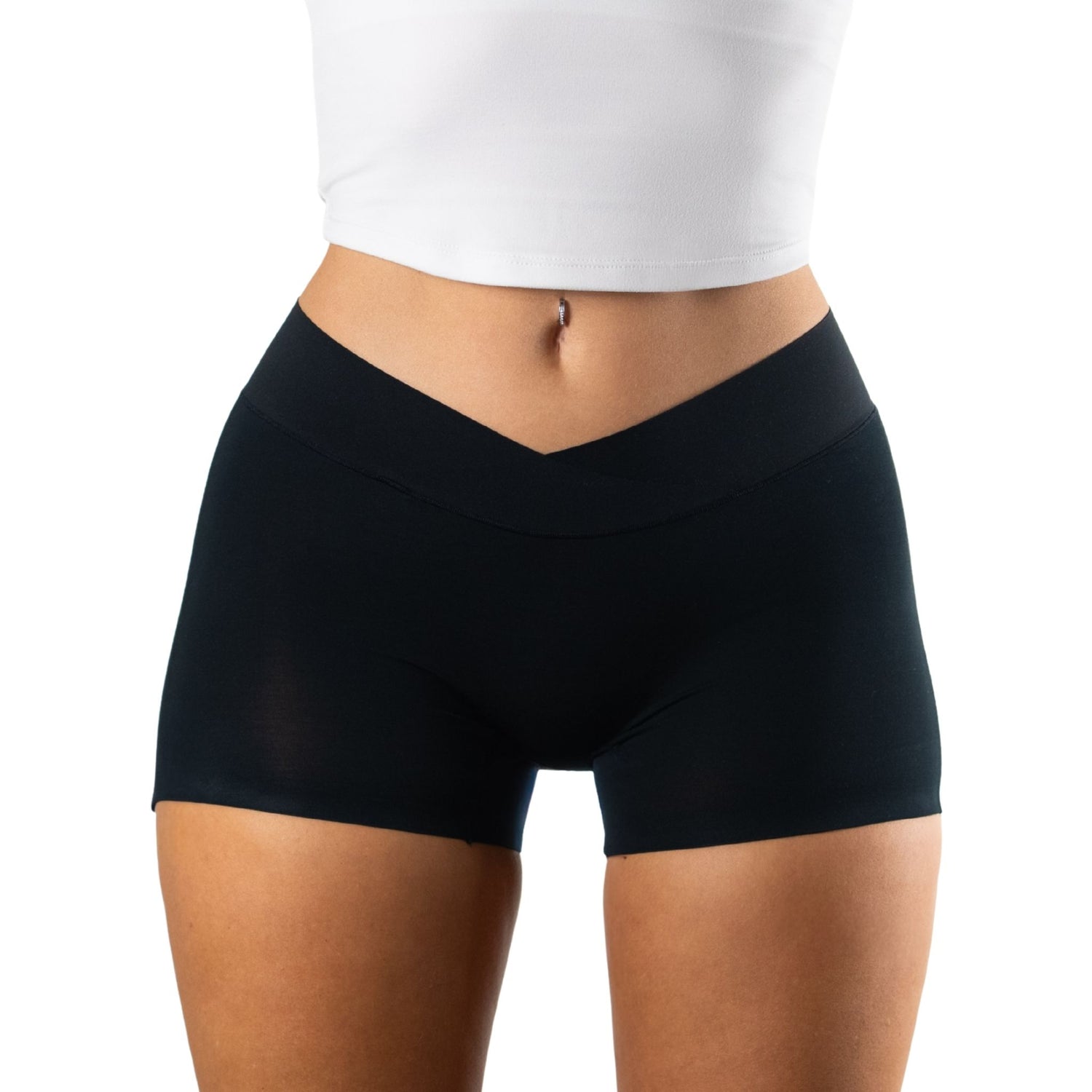 Classic Black (3" inseam) Low-Front Boyleg Briefs w/ floating gusset