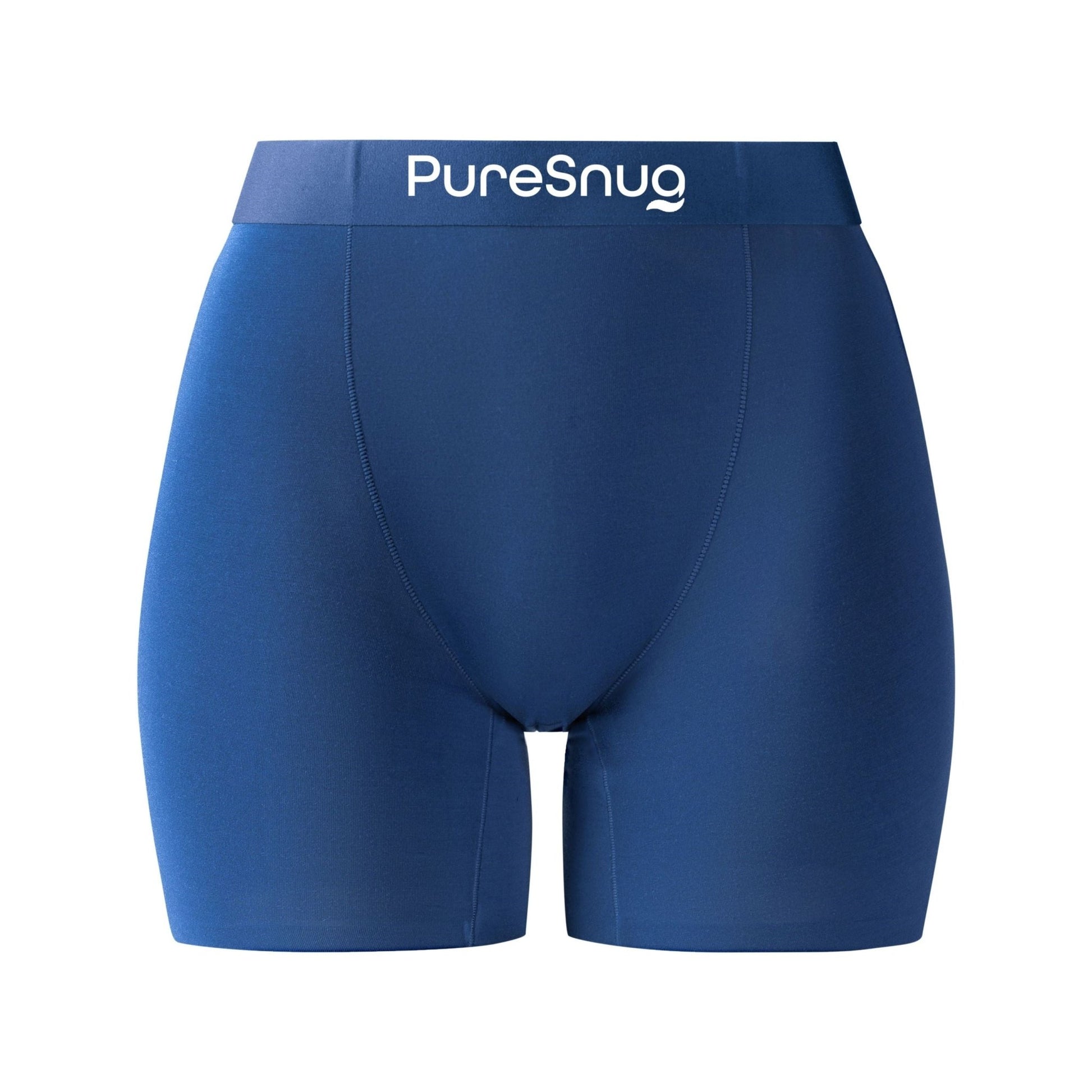 Puresnug underwear, Ladies' boxer briefs/ under shorts 5 inches inseam, bike shorts, booty short. underwear in navy blue colour. sold in Australia, by Pure Snug.