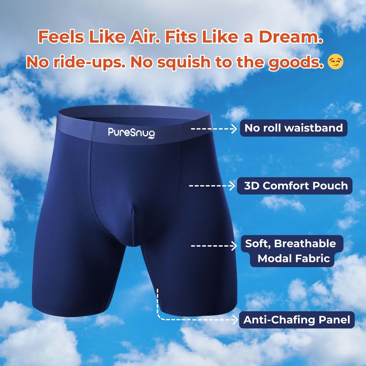 Navy Blue (6″ Inseam) Men's Boxer Briefs